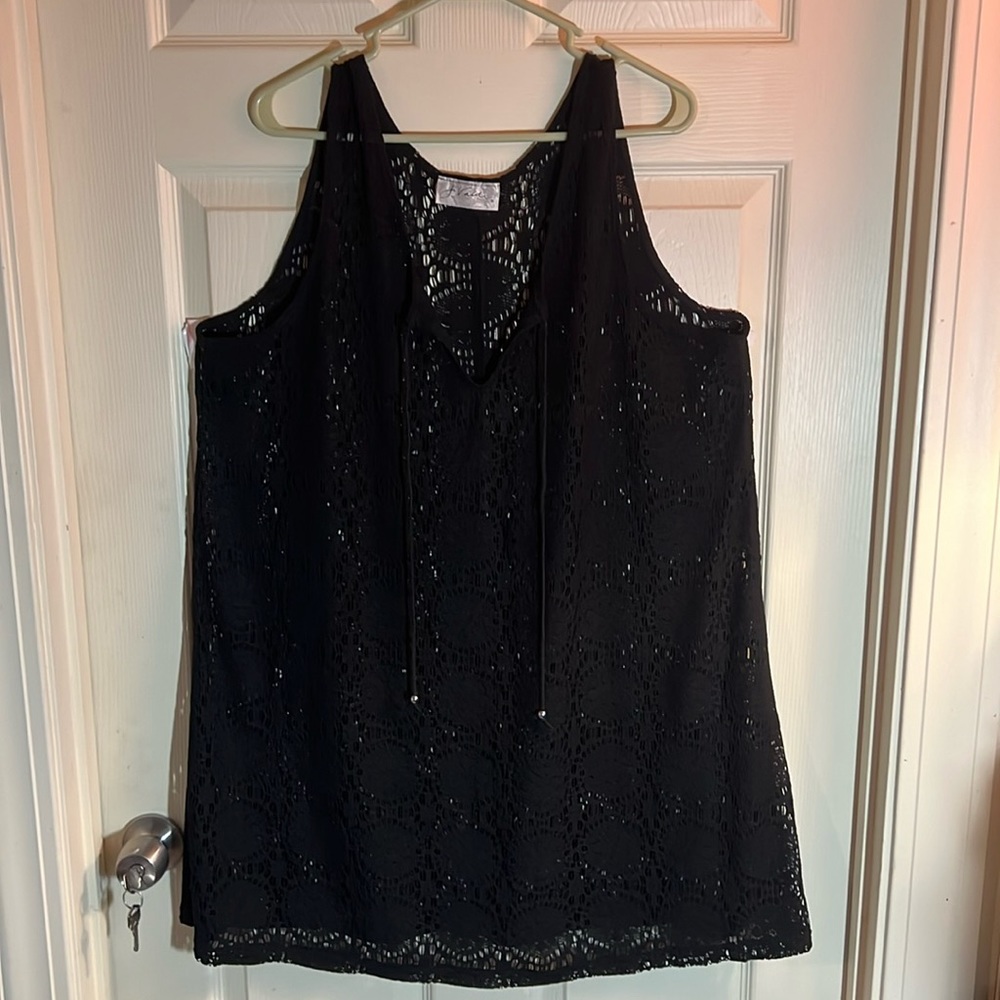 Beach or Pool Coverup J Valdi Black Lace